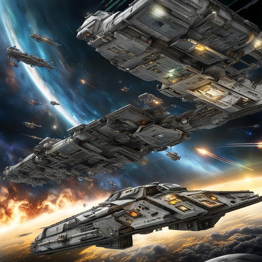 Futuristic Space Combat with C Beams