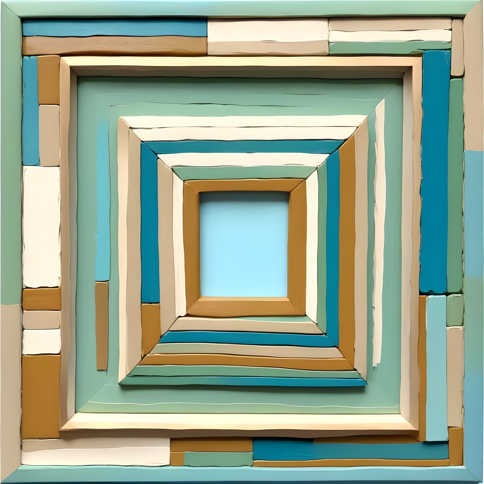 Dimensional Canvas Relief Sculpture in Painted Frame