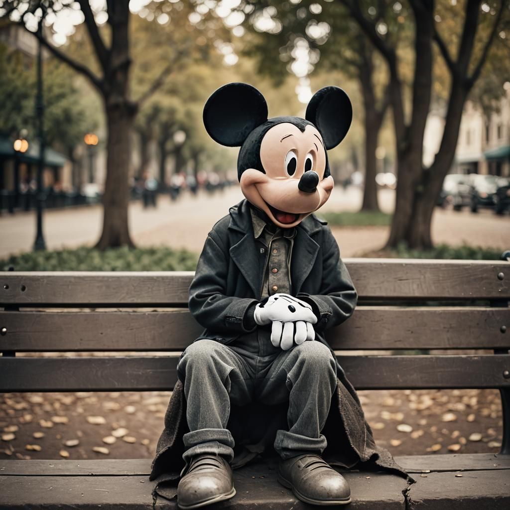 Mickey Mouse Portrait in the Style of Avedon