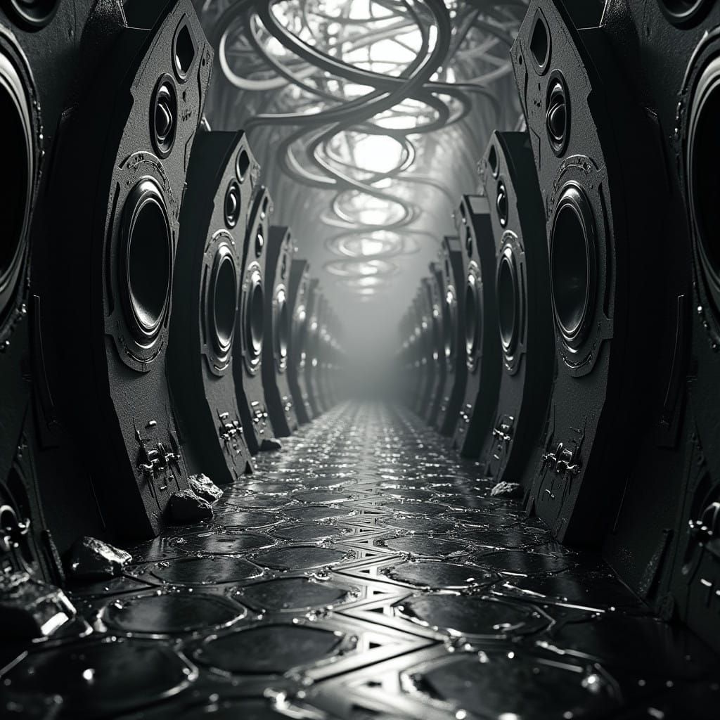 Futuristic Freetekno Poster in Tribetek Style