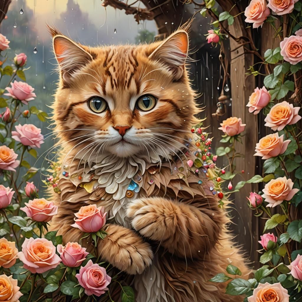 Raindrops, Roses, and Mittens in Pastel Art Style