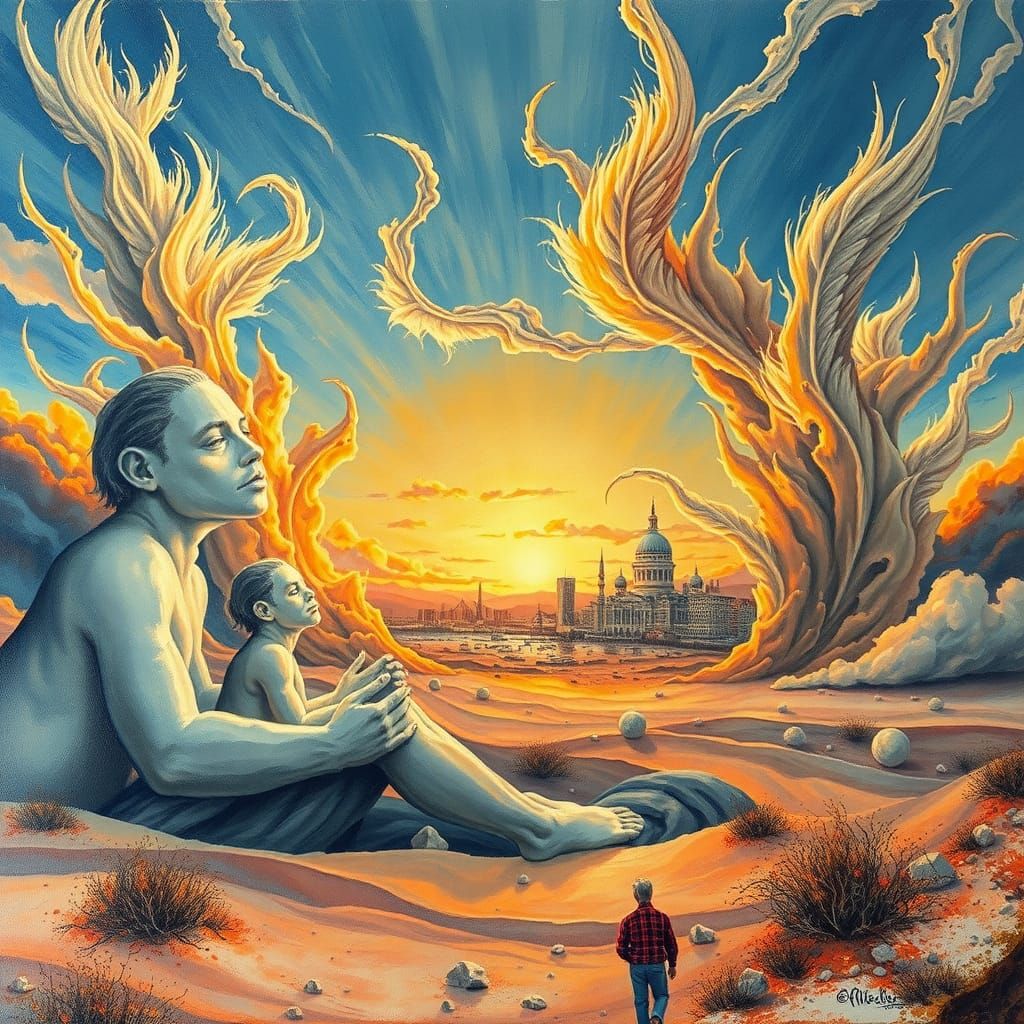 Feathered Sky Impasto Heavy Metal Album Cover