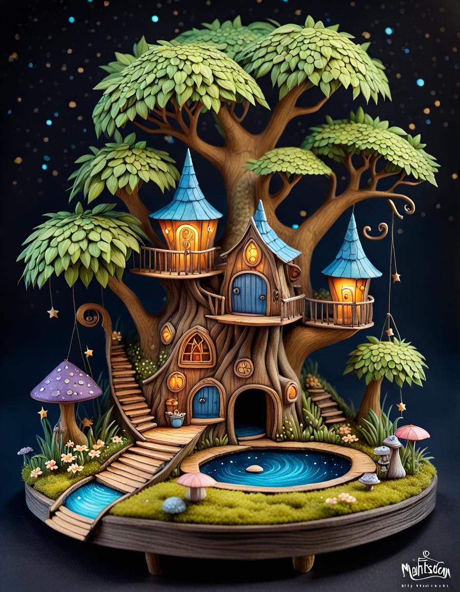 Magical Diorama World in Storybook Style