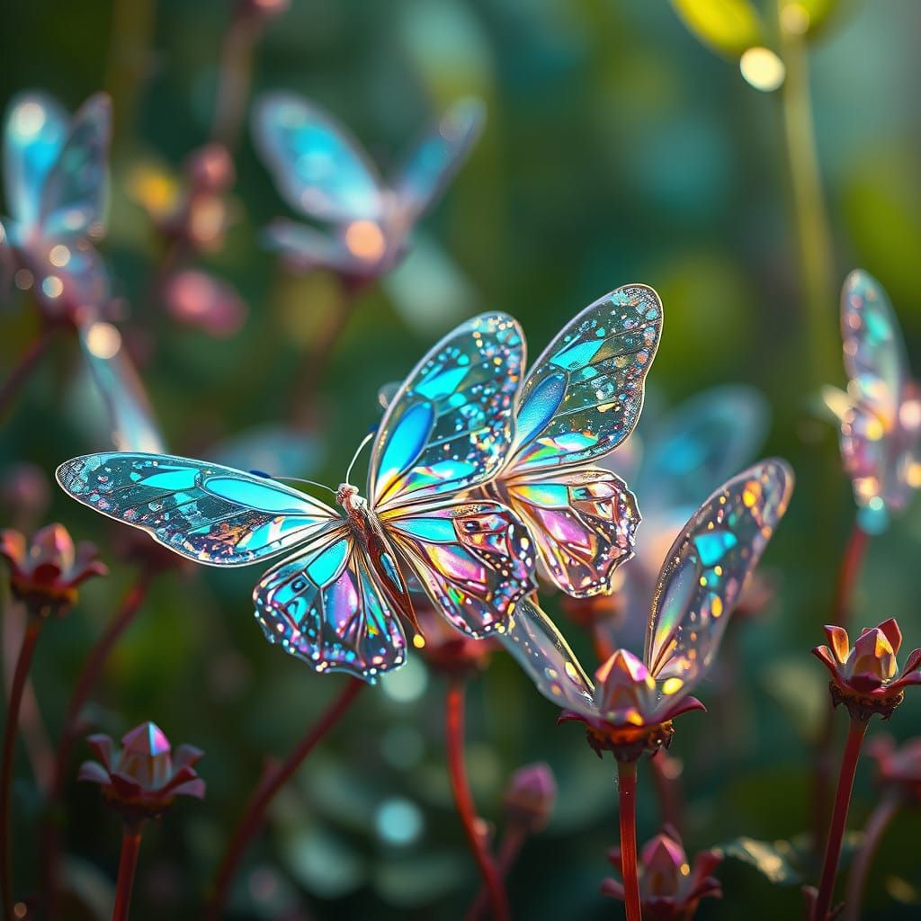 Glittery diamond butterflies