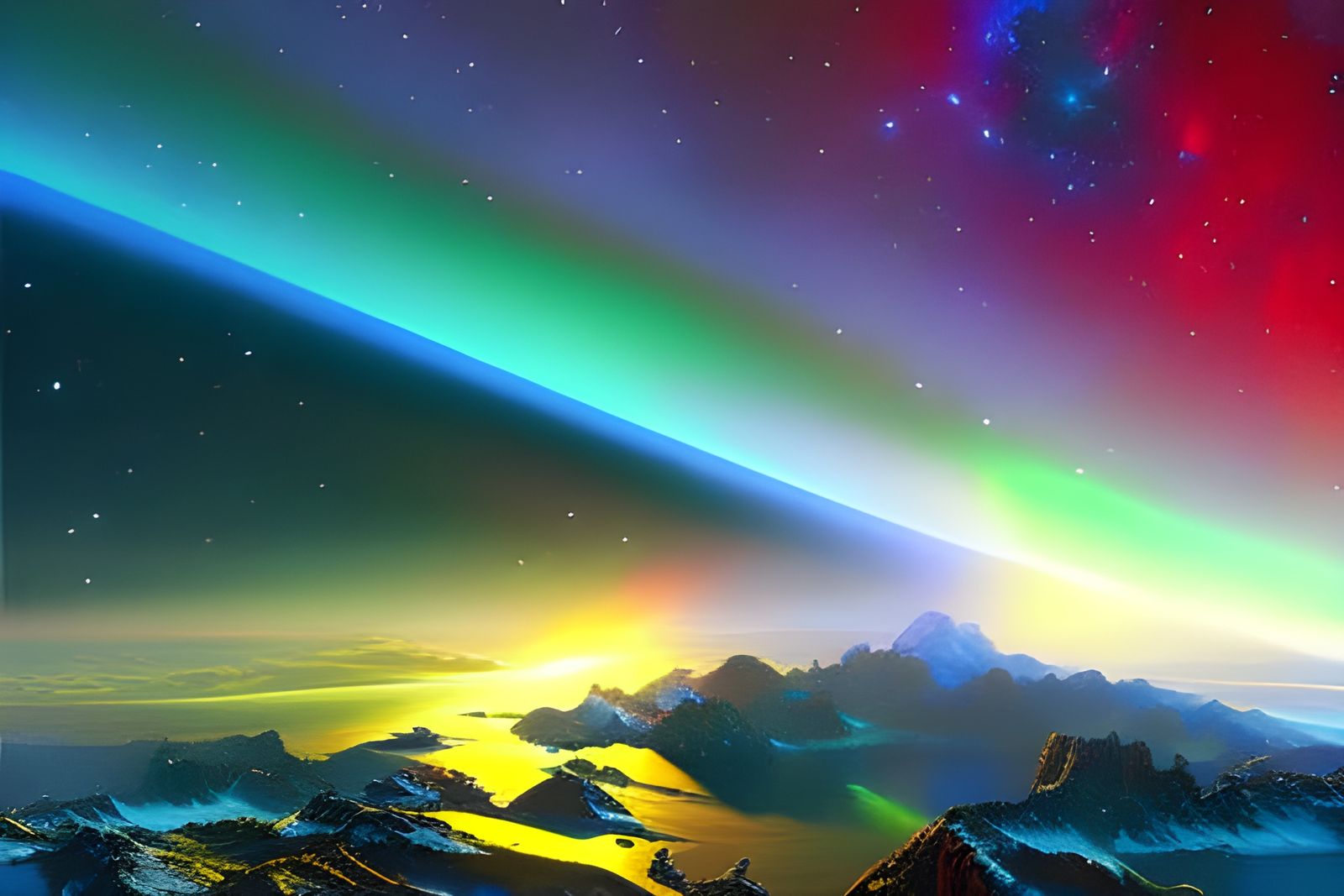 Spectacular Aurora Planet in Astral Style