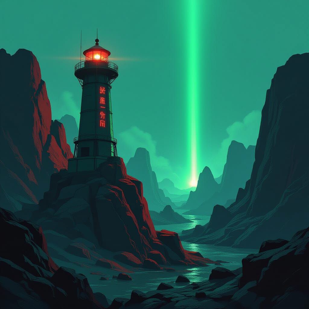 Space Station Lighthouse Guides Ships Through Asteroid Field