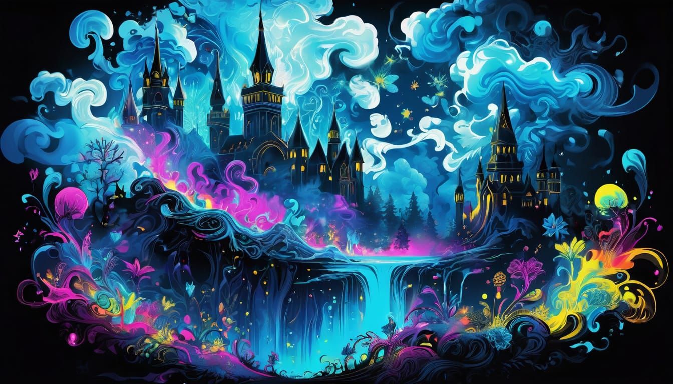 Psychedelic Fairy of Light in UV Neon Colors