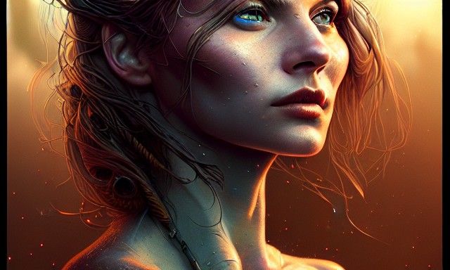 Beautiful Woman at Dawn in Noir Style