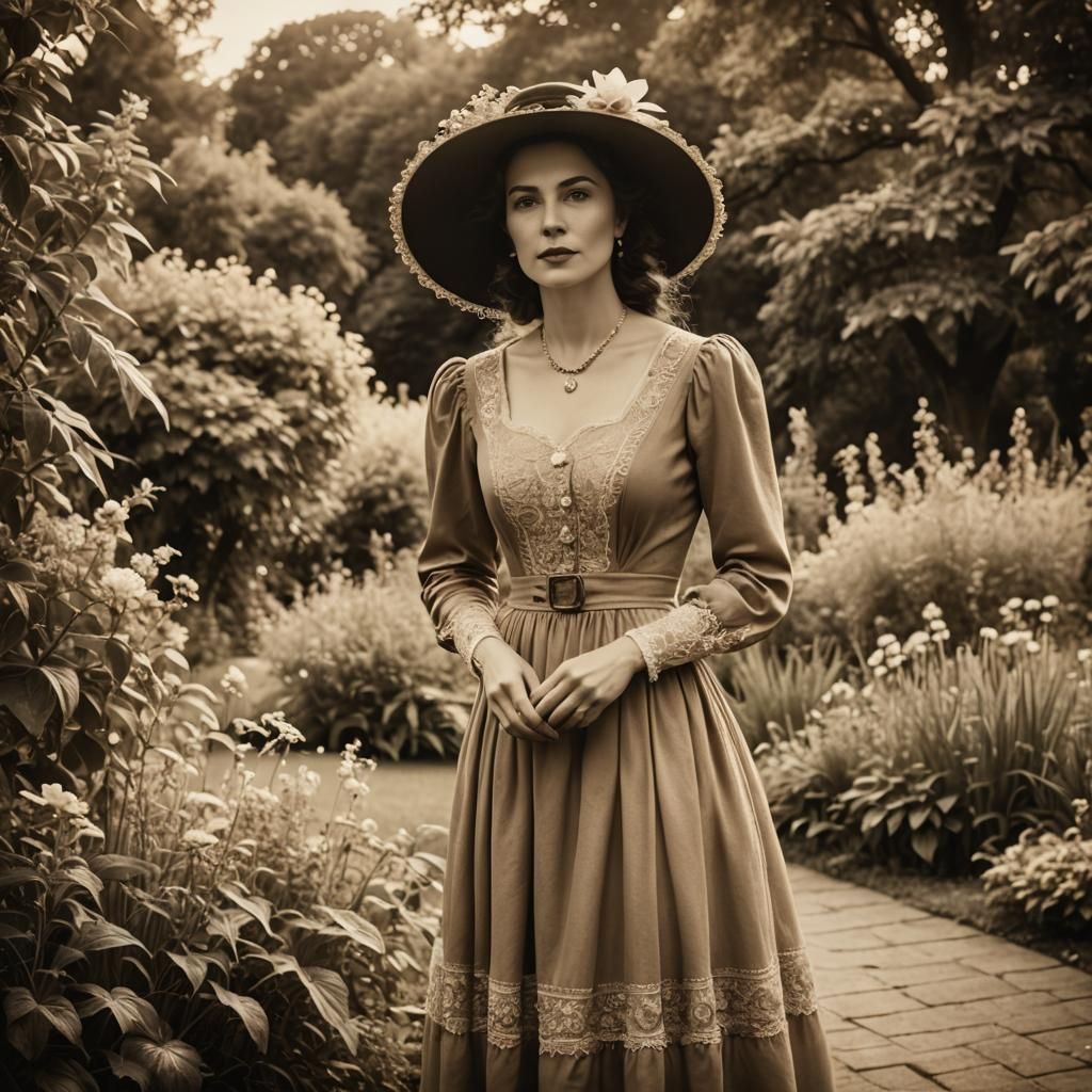 Through the years, 1910, a lady in her garden