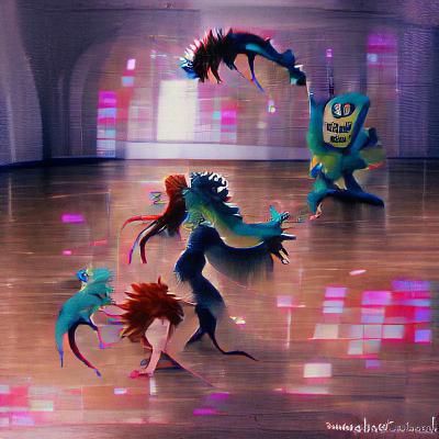 Abstract Dance of Monsters AI Interpretation