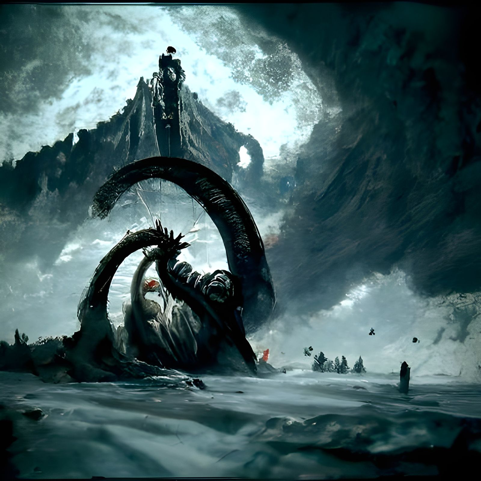 Jormungandr in the Style of Gothic Horror Art