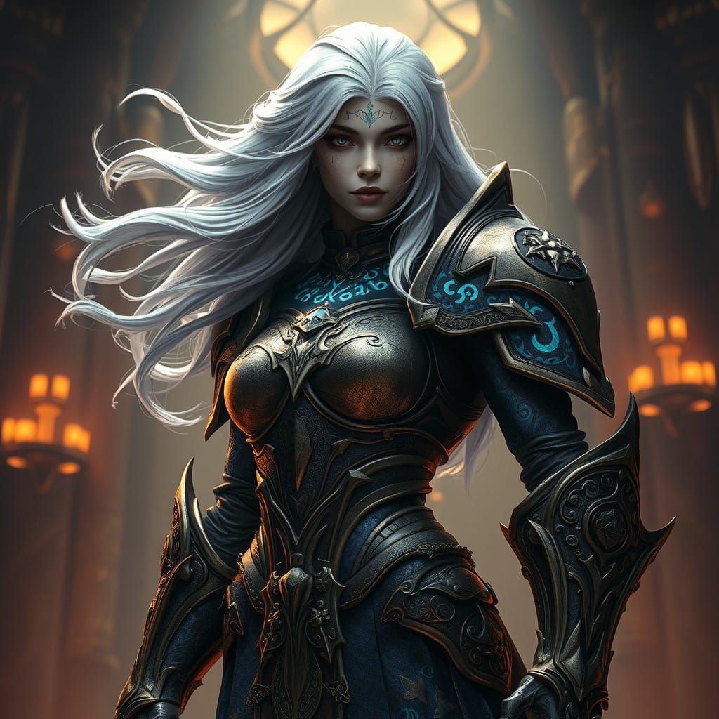 Mystical Silver Golem in Ornate Armor