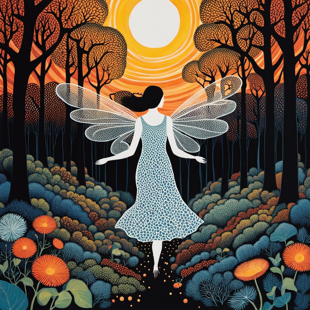 Surreal Melting Art in Vibrant Colors and Iridescent Wings