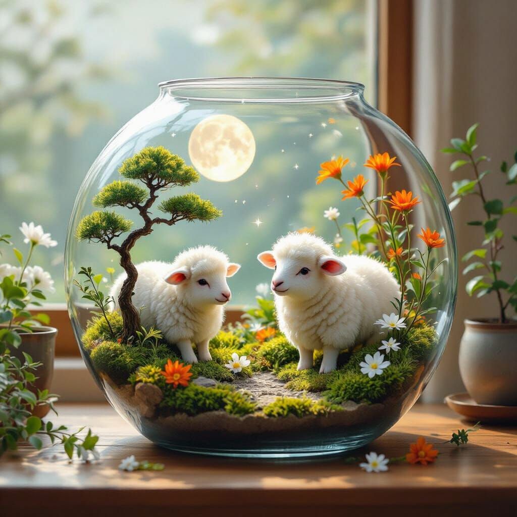 Surreal Calves in a Glass Terrarium