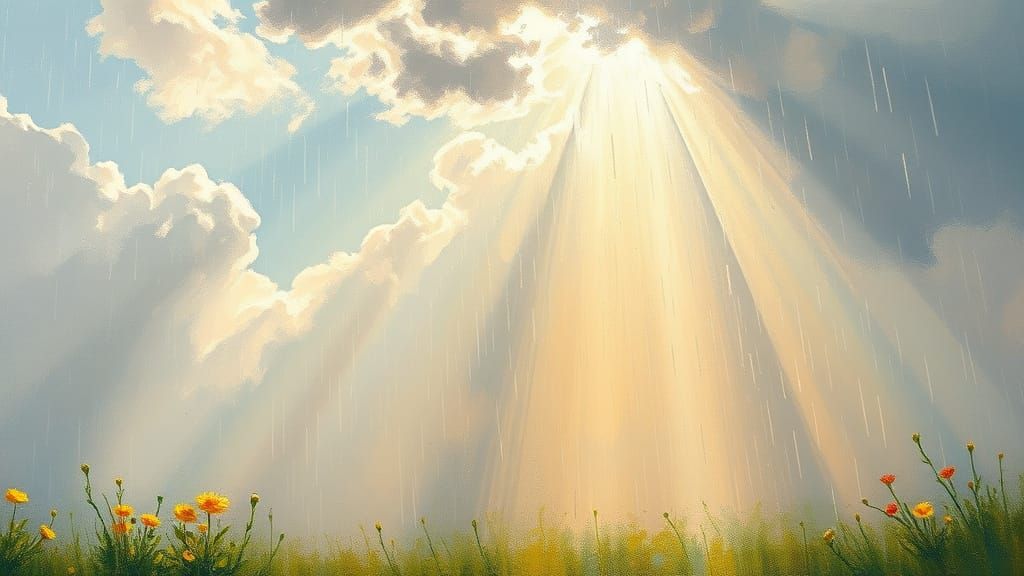 Neo-Impressionist Summer Rain in Oil Painting