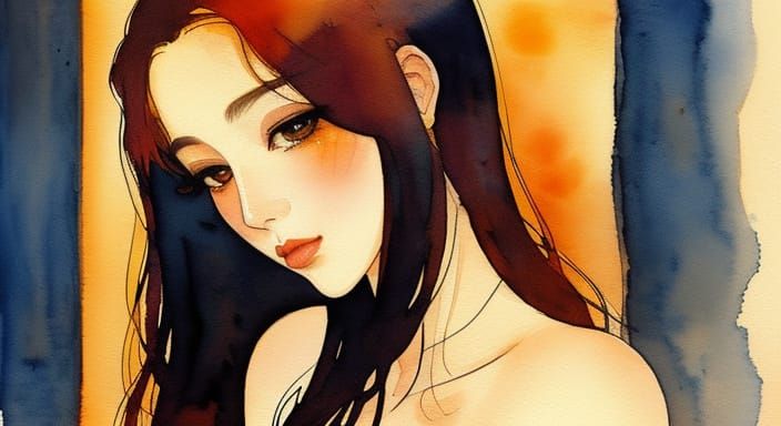 Sultry Minimalist Portrait of Elegant Woman