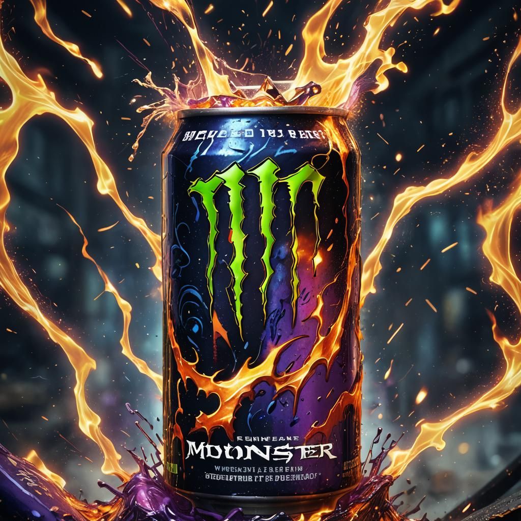 Exploding Monster Energy Can: Digital Concept Art