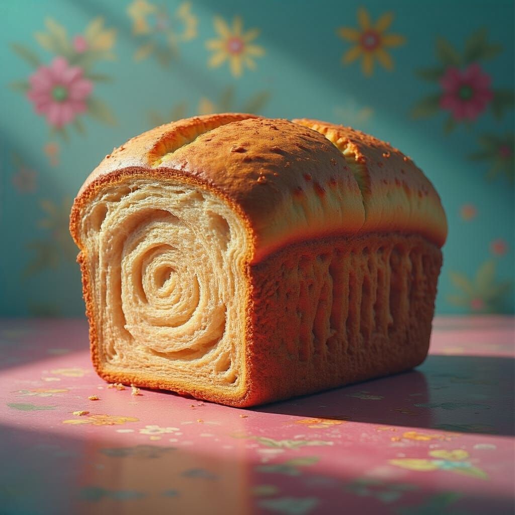 Hyperrealistic Surreal Breadloaf with Vibrant Background