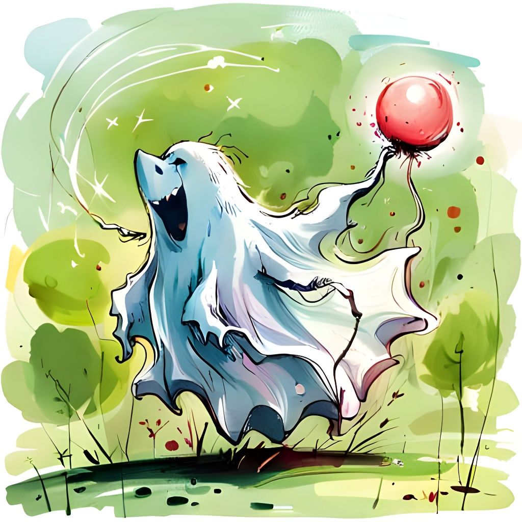 Cute Disney-Style Ghost Chasing Light