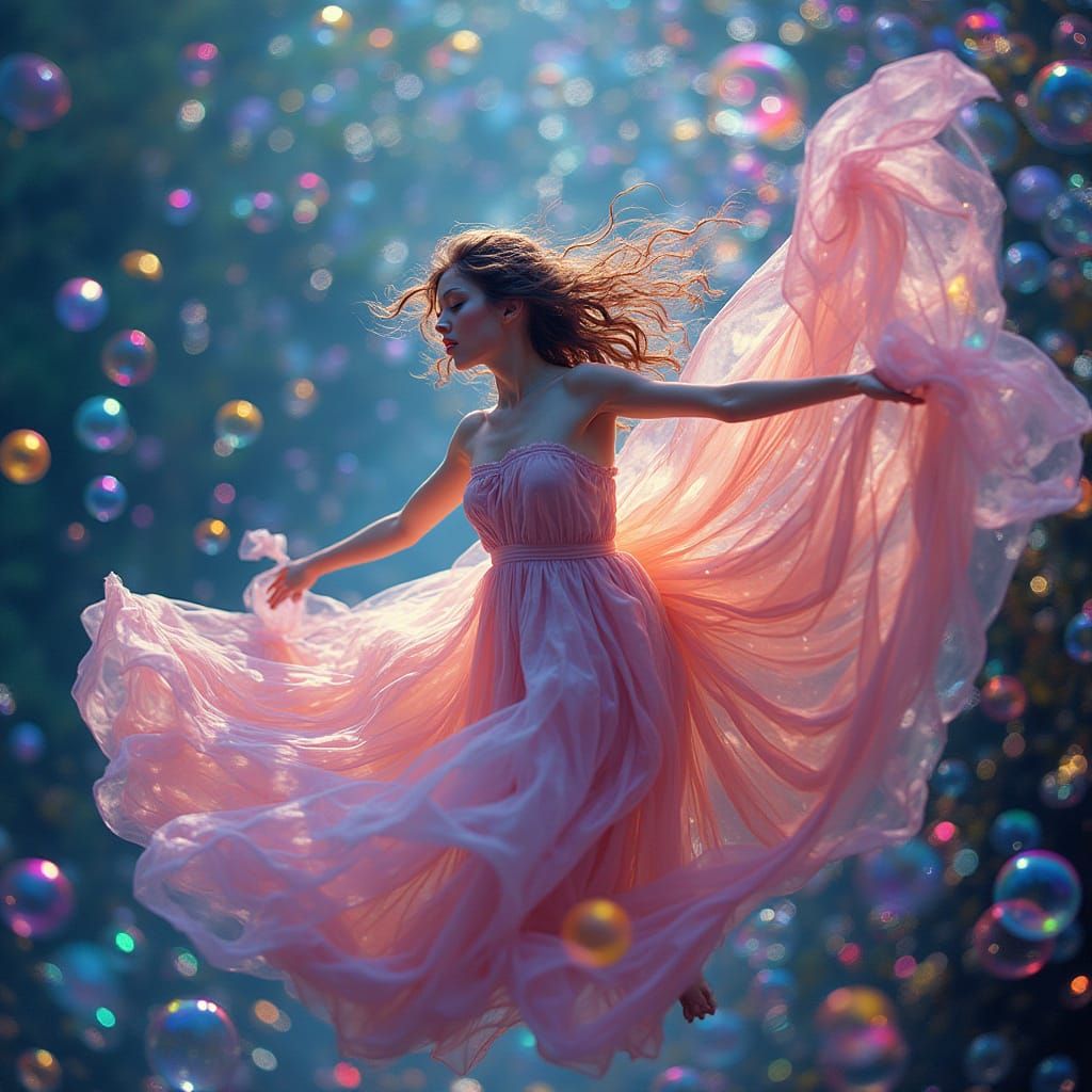 Whimsical Dreamscapes: Iridescent Bubbles Envelop Colourful ...