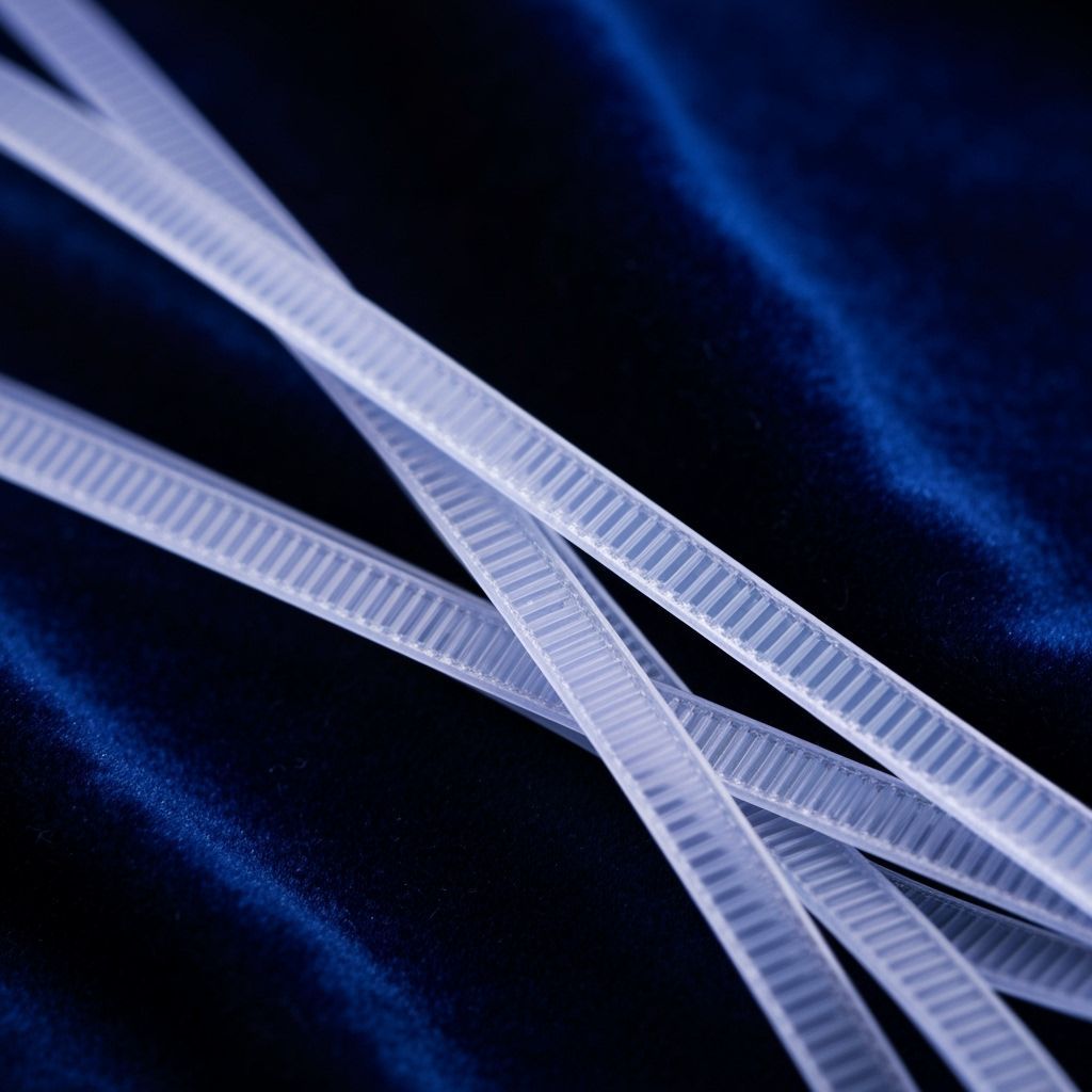 Iridescent Cable Ties Floating in Cosmic Space