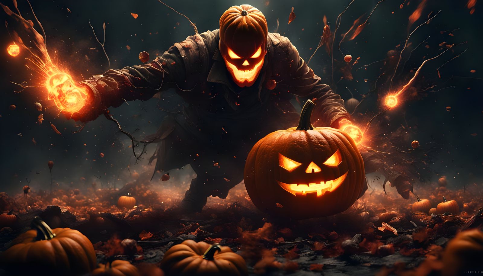 Surreal Horror Figure Explodes in a Gory Pumpkin Explosion