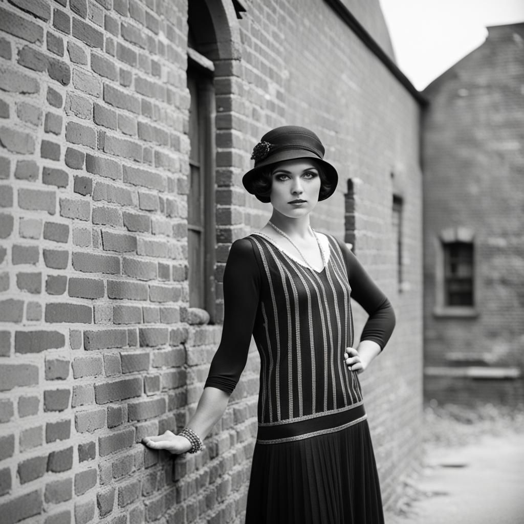 Vintage Portrait: 1920s Fashion in Black and White