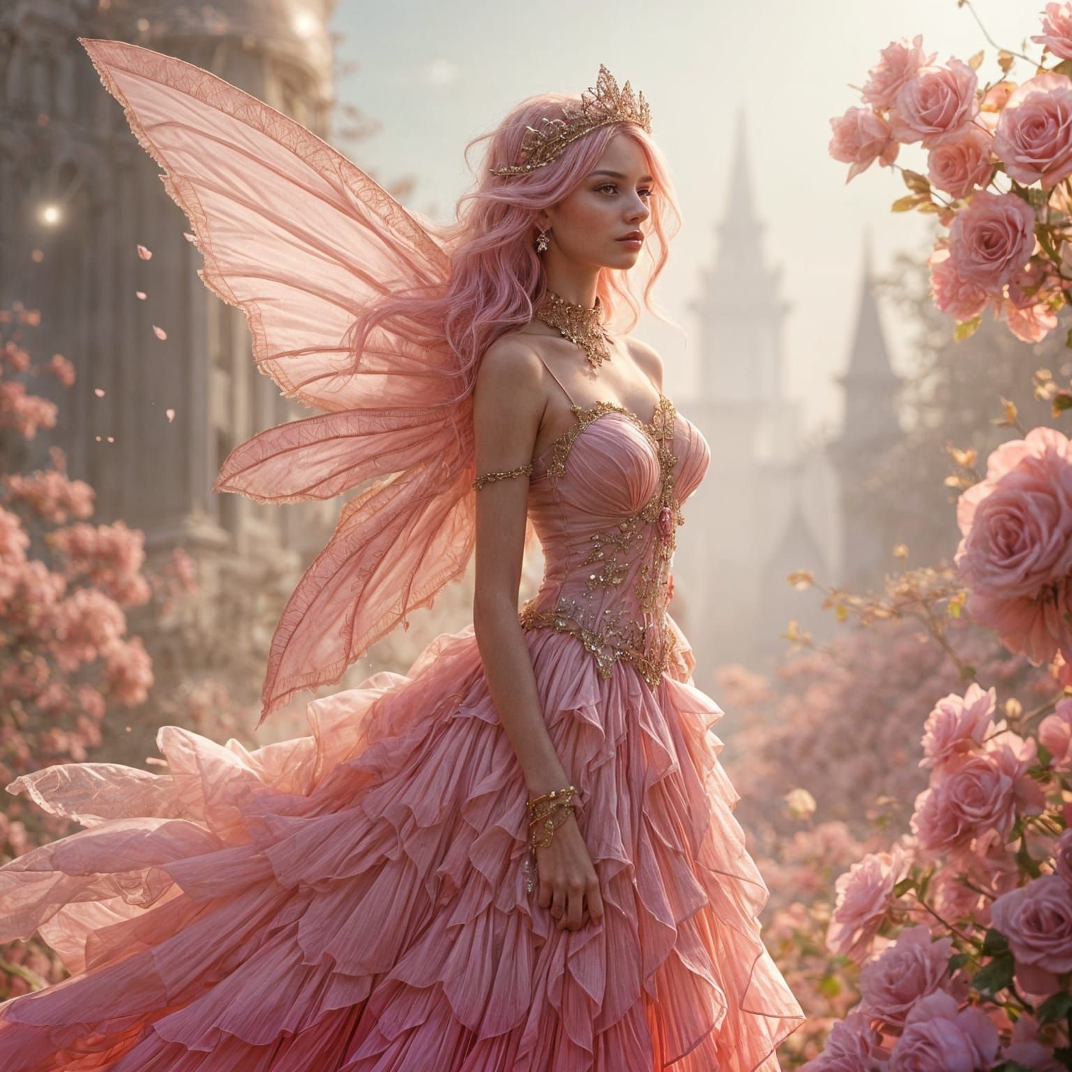 Ethereal Fairy Queen of the Rose Quartz Realm