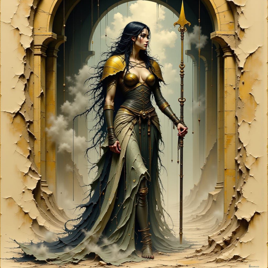 Divine Oracle Warpriest in Engraving Style