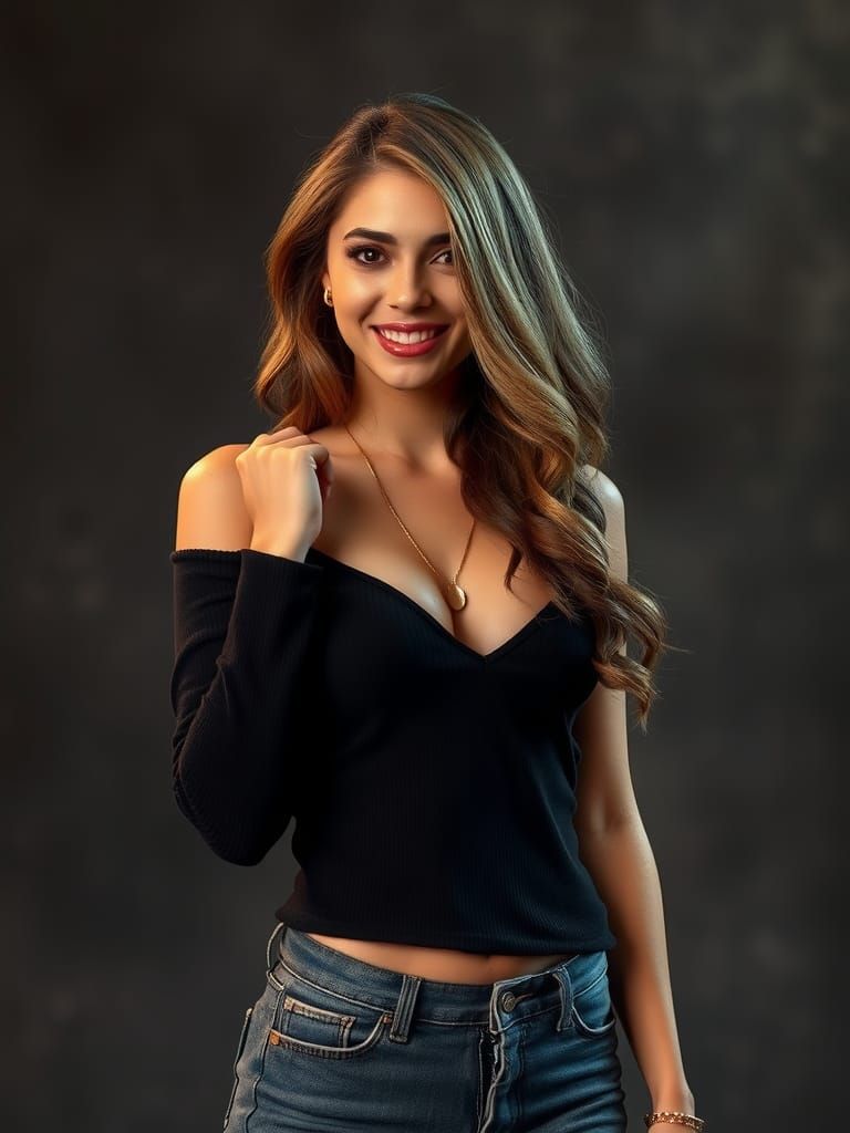 Attractive Girl Portrait with Blurred Background