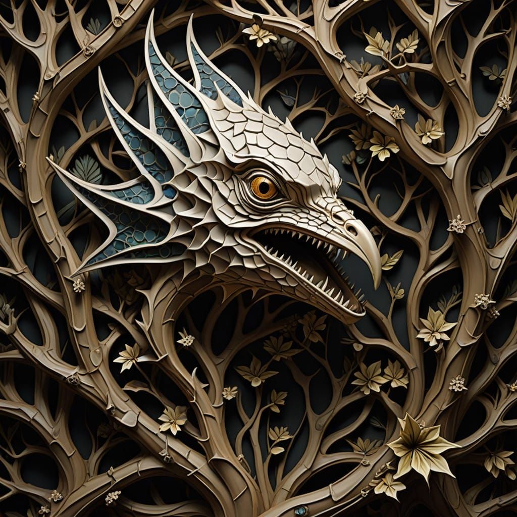 Ethereal Mangrove Forest in Fractal Expressionism Style