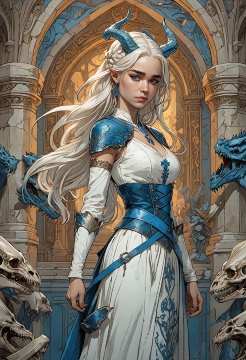 Fantasy Portrait: Regal Woman in Opulent Throne Room