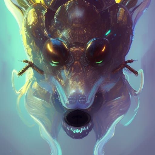 Detailed Wolf Spider Portrait in Digital Art Style