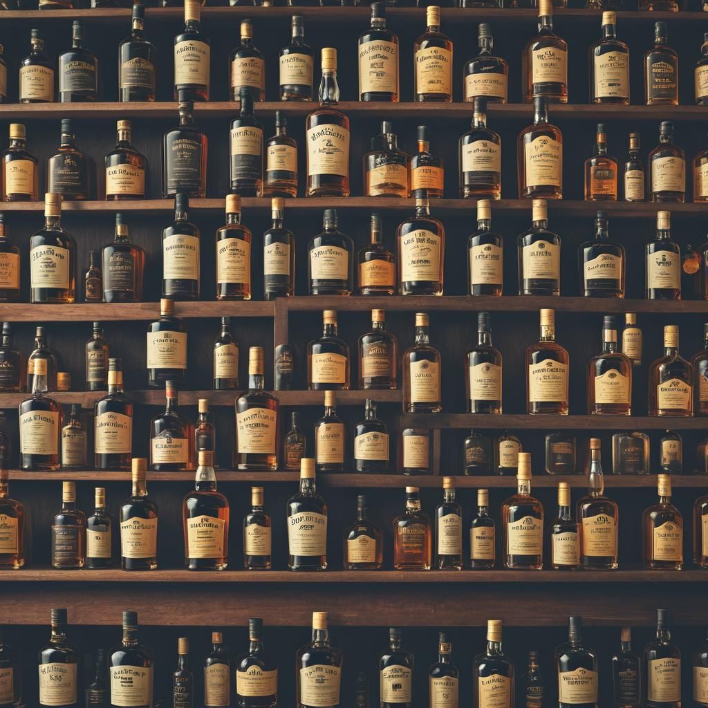 Scotch Whisky Bottle Collection: Cinematic Film Still