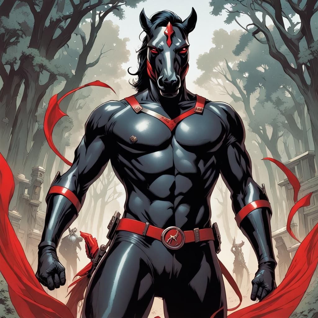 Centaur Superhero in Comic Book Style