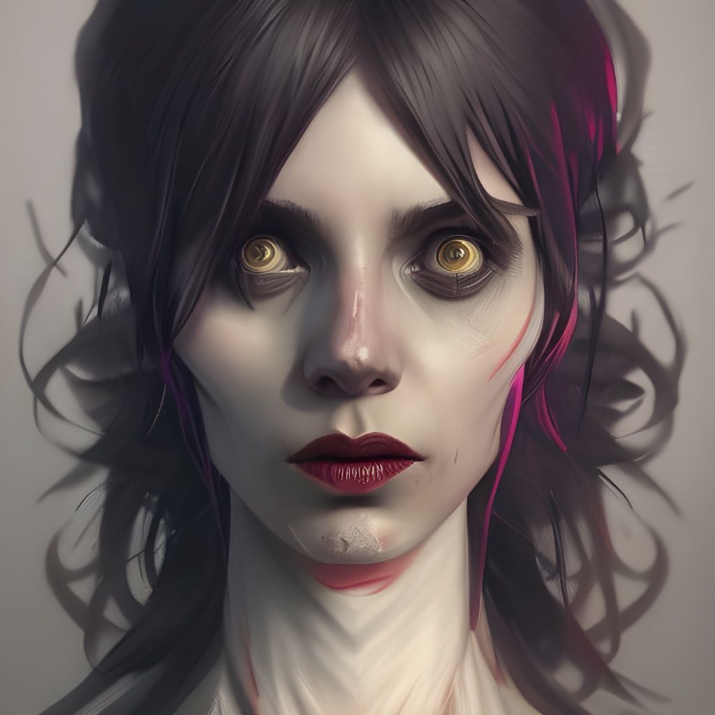 Satanic Horror Portrait in Hyperdetailed Style