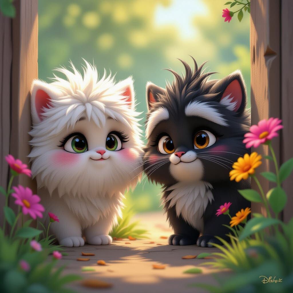 Whimsical Creatures Hide Among Flowers in 3D Cartoon