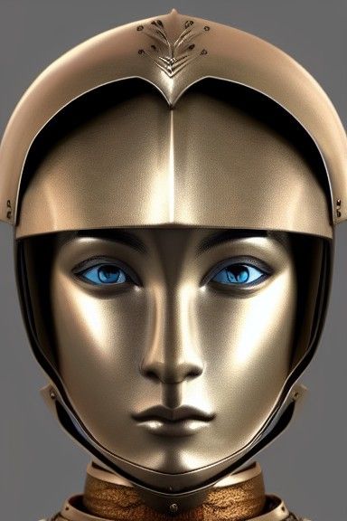 Beautiful Medieval Female Warrior in Shining Armor