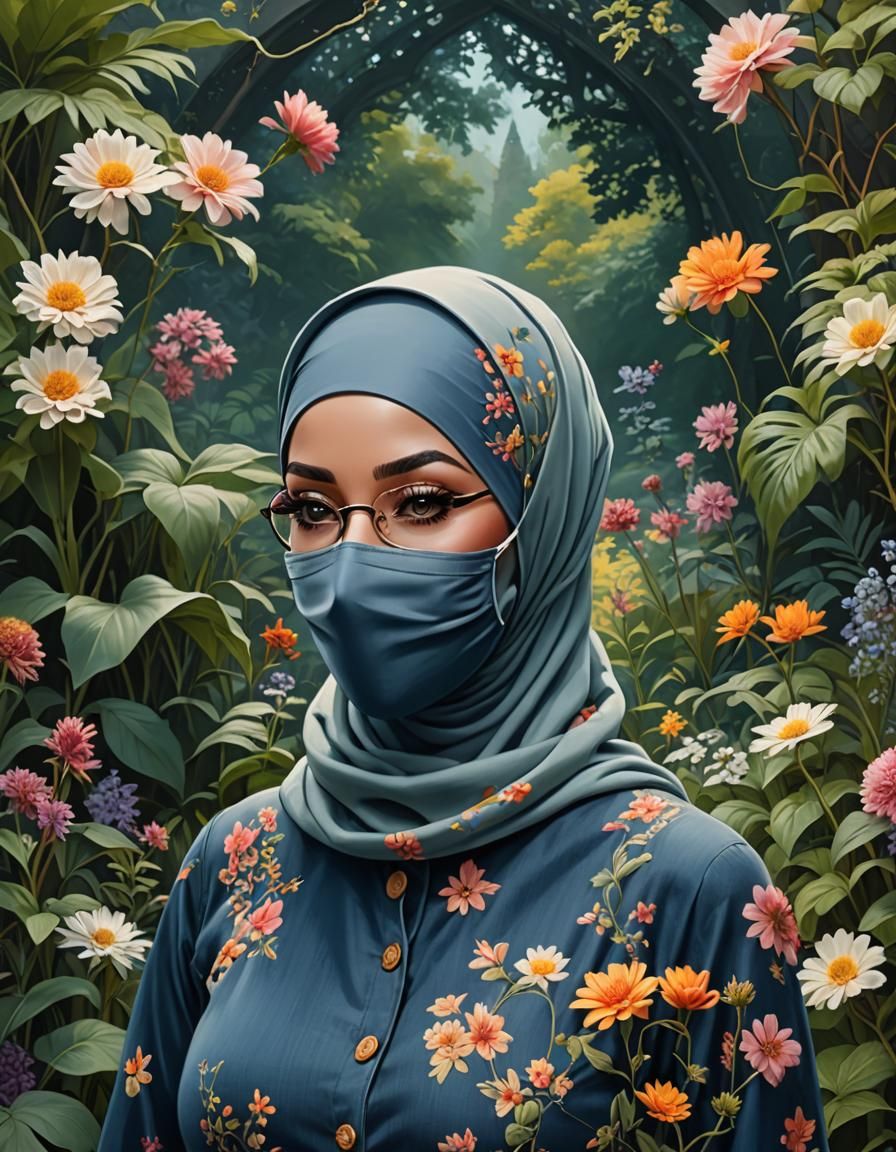 Mystic Garden Portrait in Golden Age Style