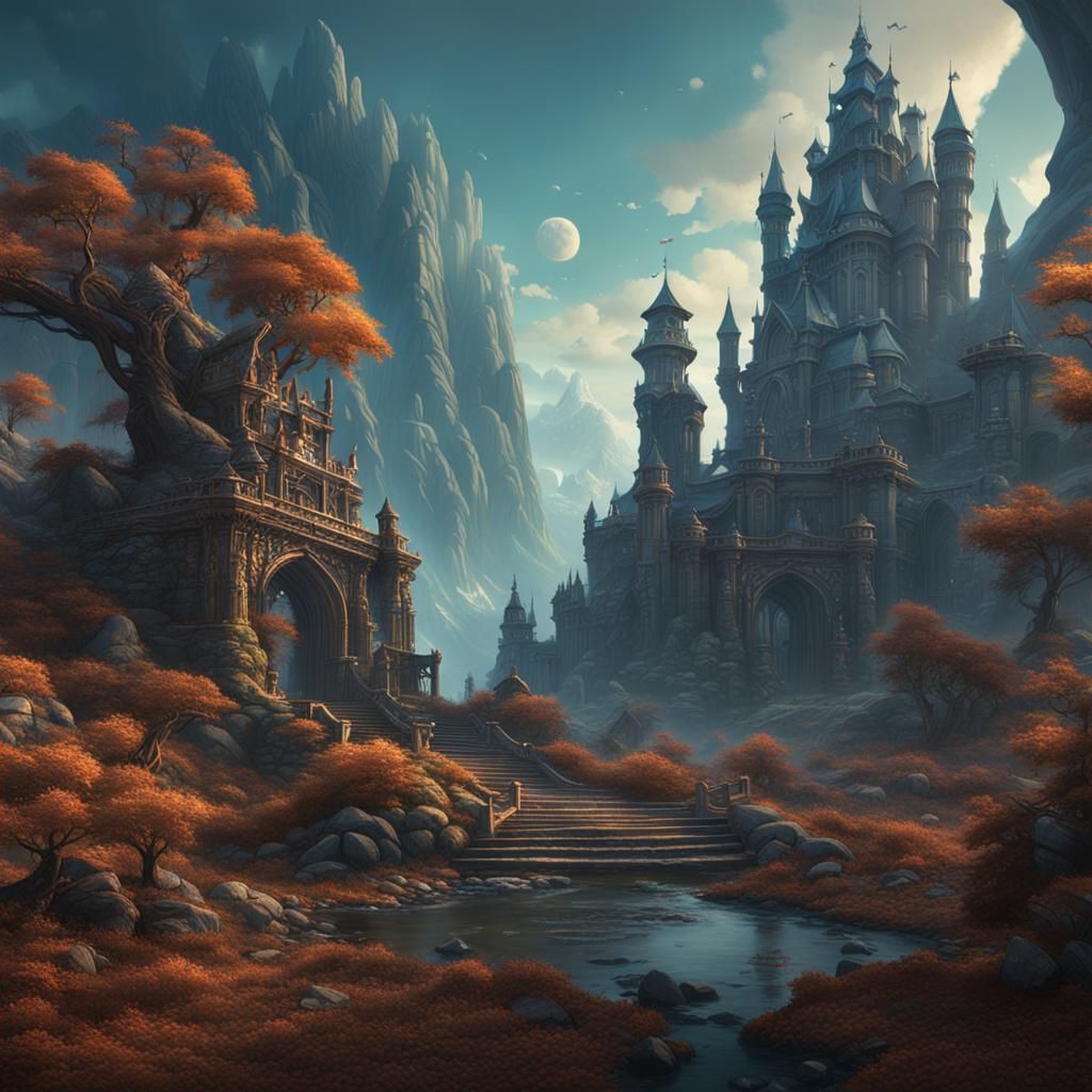 Fantastical Matte Painting in Deep Color