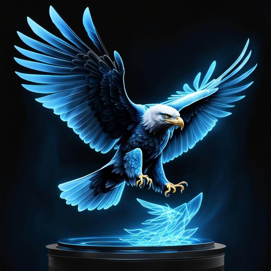 Semi-Transparent Glass Eagle Digital Illustration