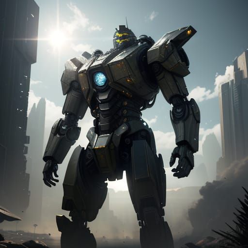Epic Sci-Fi Mech in Hyper-Realistic 3D Rendering