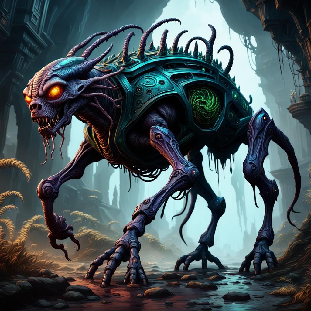 Eldritch Quadruped Ink Extraterrestrial: Detailed Matte Pain...