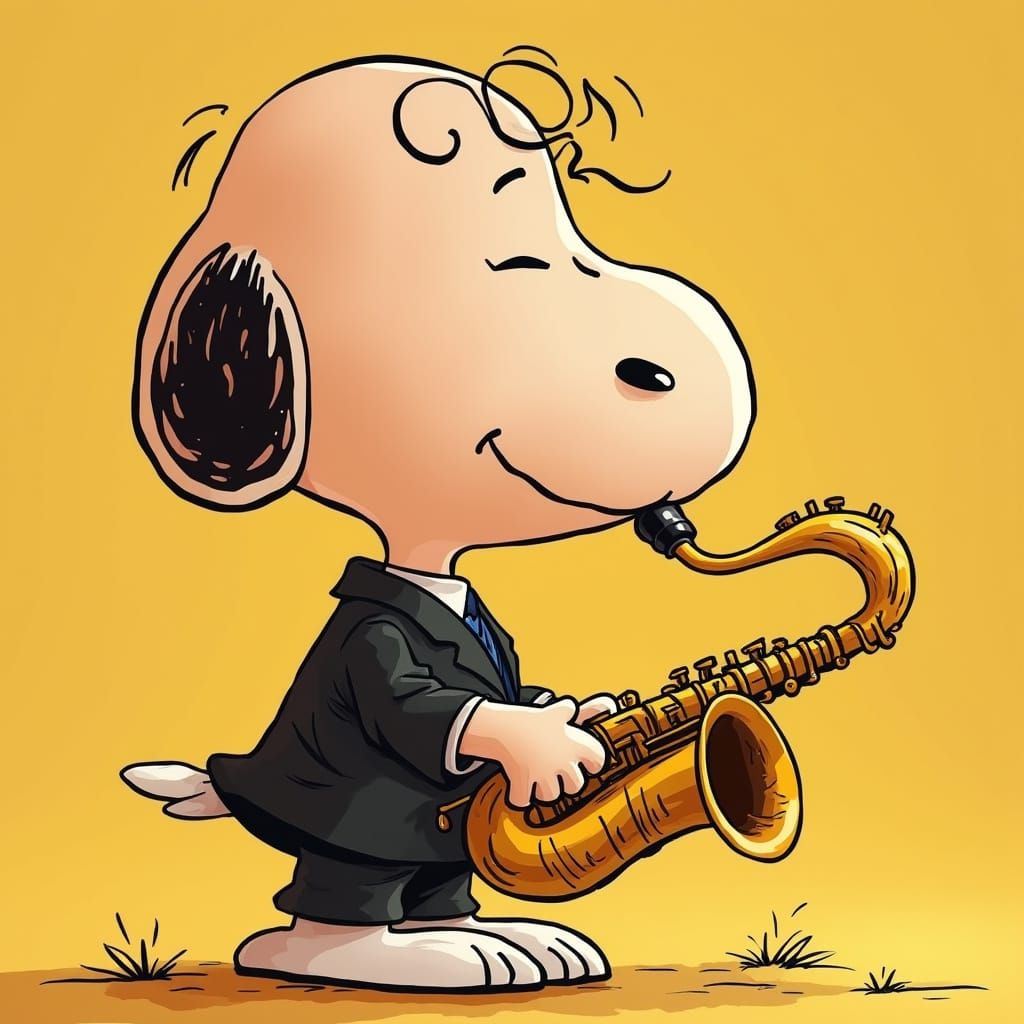 Elegant 5-Year-Old Boy Plays Saxophone with Joyful Smile in ...