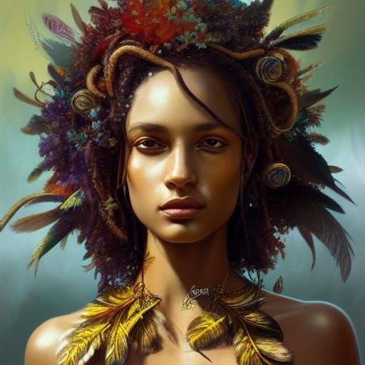 Brazilian Goddess Portrait in Hyperdetailed Style
