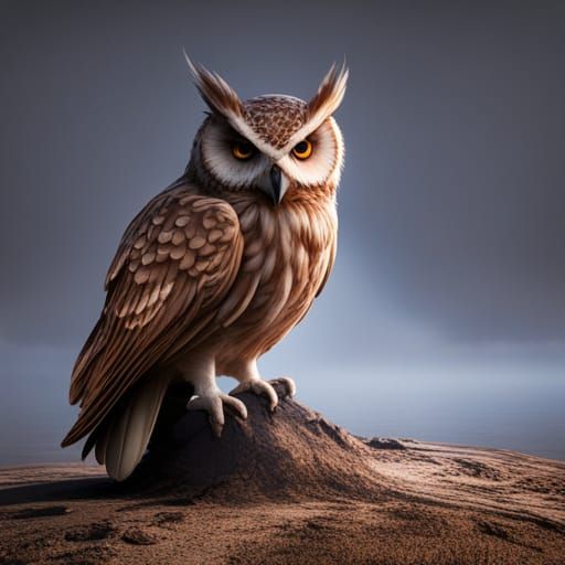 Fantastical Owl in Detailed Matte Painting