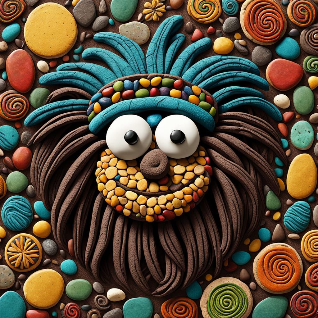Rasta Cookie Monster Sculpture with Dreadlocks