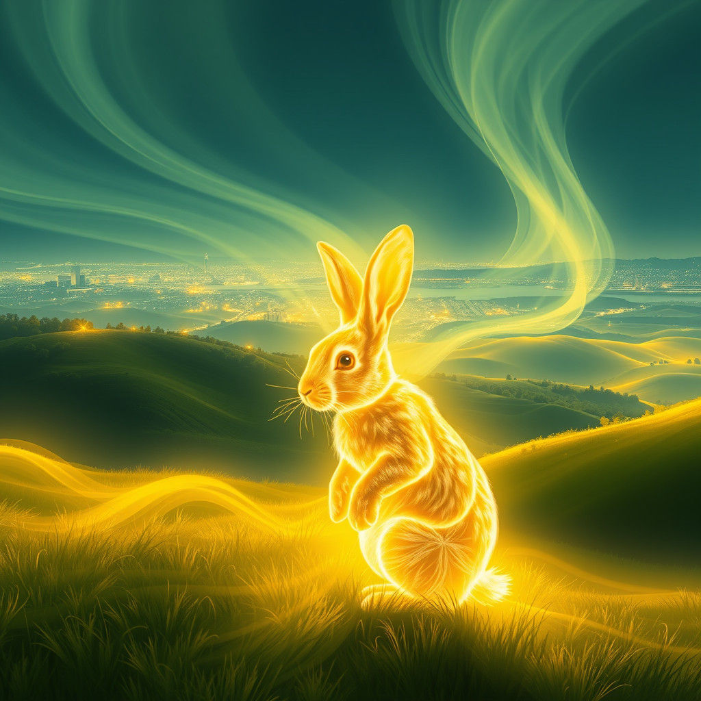 Dreamlike Palestine Landscape with Glowing Light