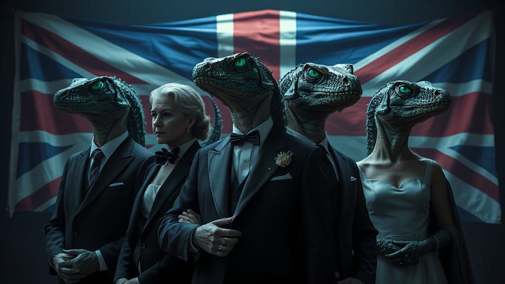 Royal Family as Reptilians in Cinematic Style