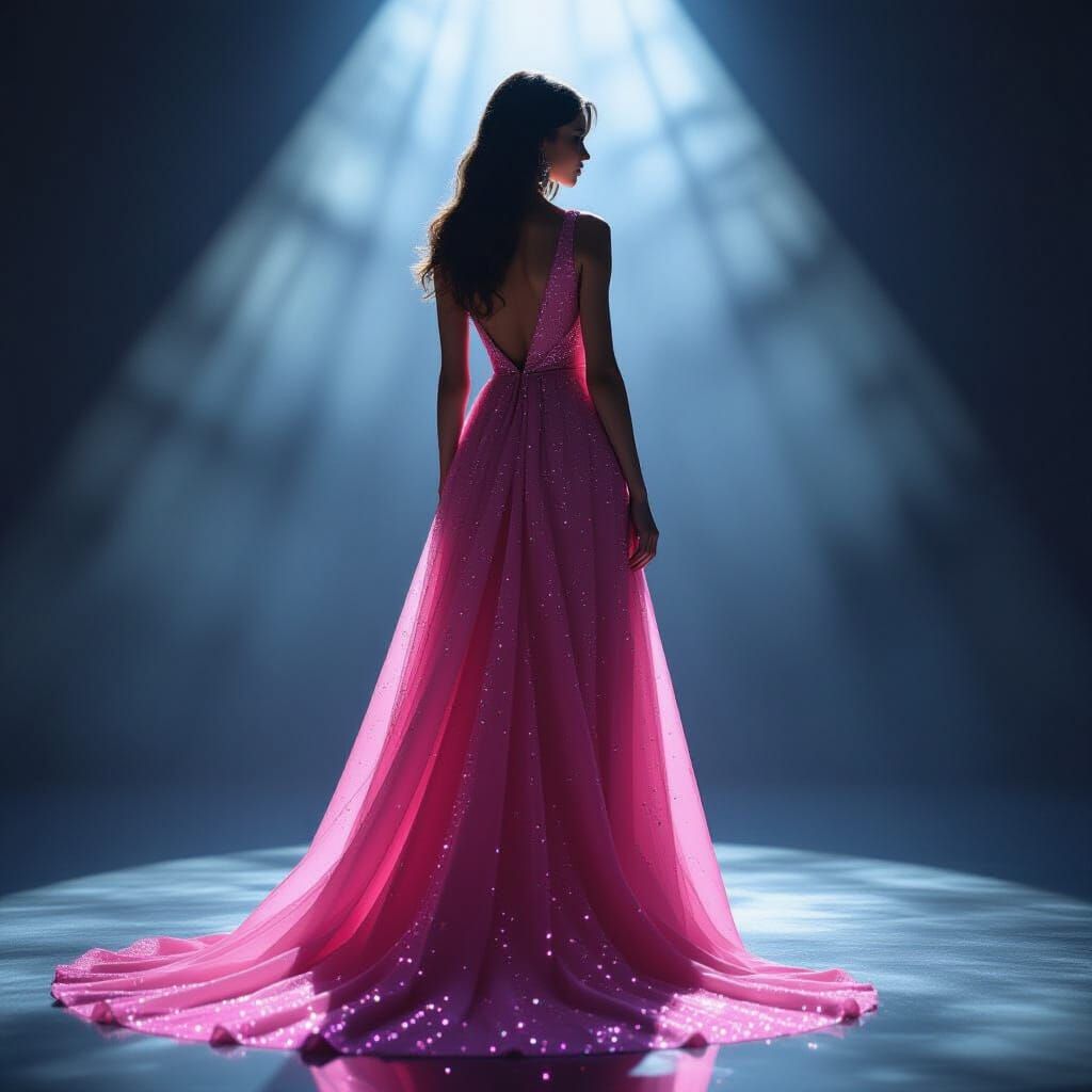Sparkling Pink Dress Fashion Photography